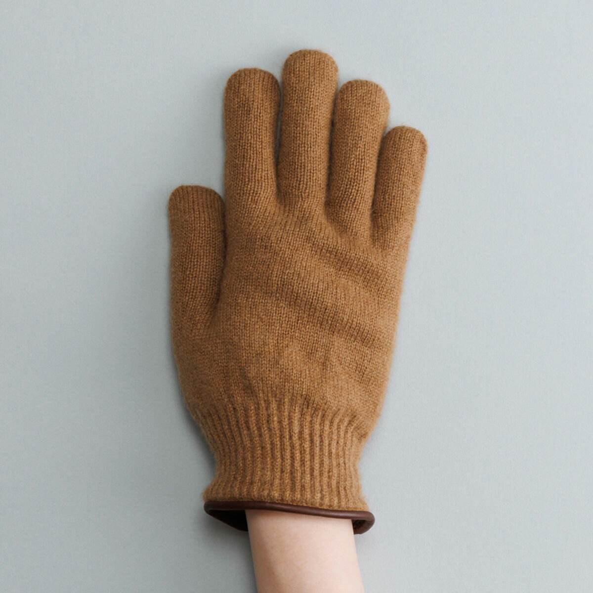 KURODA 女性用 ニット手袋 ラムレザー パイピング 手袋 レディース ニットグローブ 国産 防寒グッズ