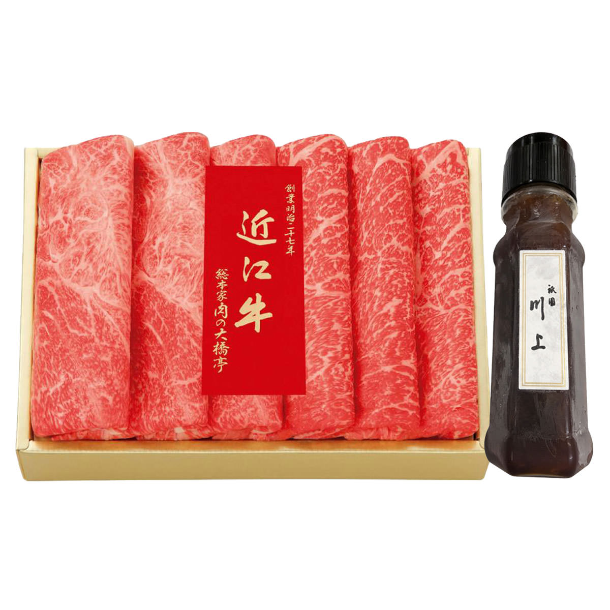 肉の大橋亭 近江牛 肩すき焼き 祇園川上 割下セット 牛肉 お取り寄せ 京都 すきやき用肉 国産 黒