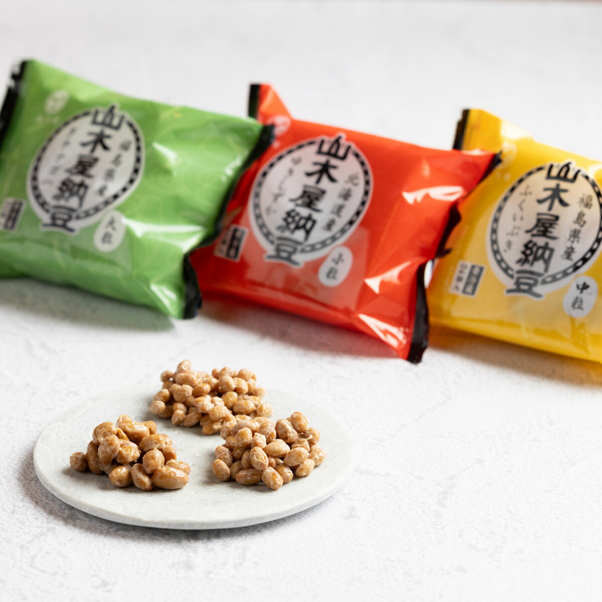 山木屋納豆 国産大豆 小粒 中粒 大粒 3種詰め合わせ 計12袋 納豆 発酵食品 なっとう タレ付き お取り寄せ 福島 山乃屋 国産だいず使用