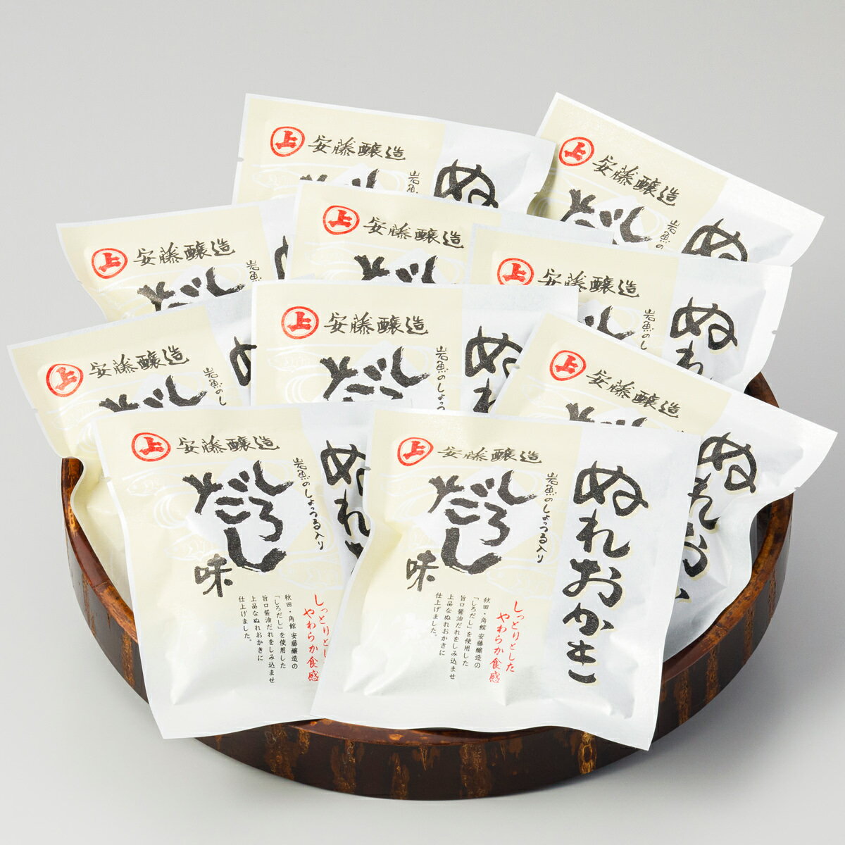 安藤醸造 ぬれおかき しろだし味 しょっつる入り おかき お取り寄せ 秋田 和菓子 醤油だれ かきもち もちもち食感