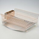 ■エントリーでポイント5倍■ 水切りラック 縦置きタイプ ローズゴールド 台所用品 水切りかご ステンレス ラック スタンド 新潟県 三条 hanauta ハナウタ 水切りバスケット【沖縄県・離島 配送不可】