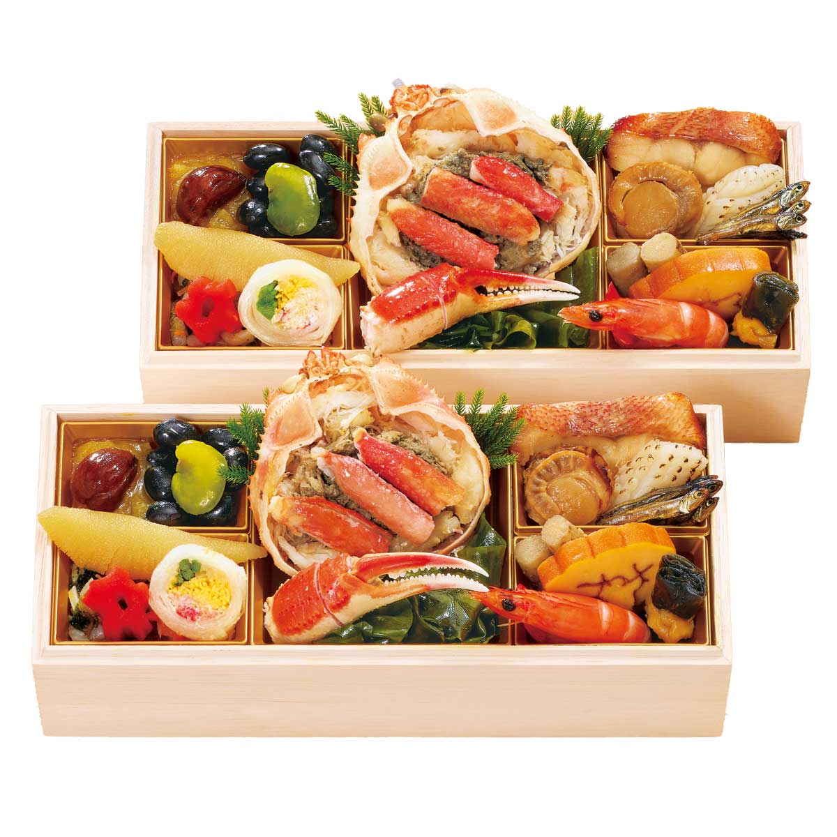 ふく吉 海鮮おせち 和風 一段二客 華鼓 約1人前 20品目入 2客セット 御節料理 お正月 和風おせち 冷凍 縁起物 正月料理【沖縄県・離島 配送不可】