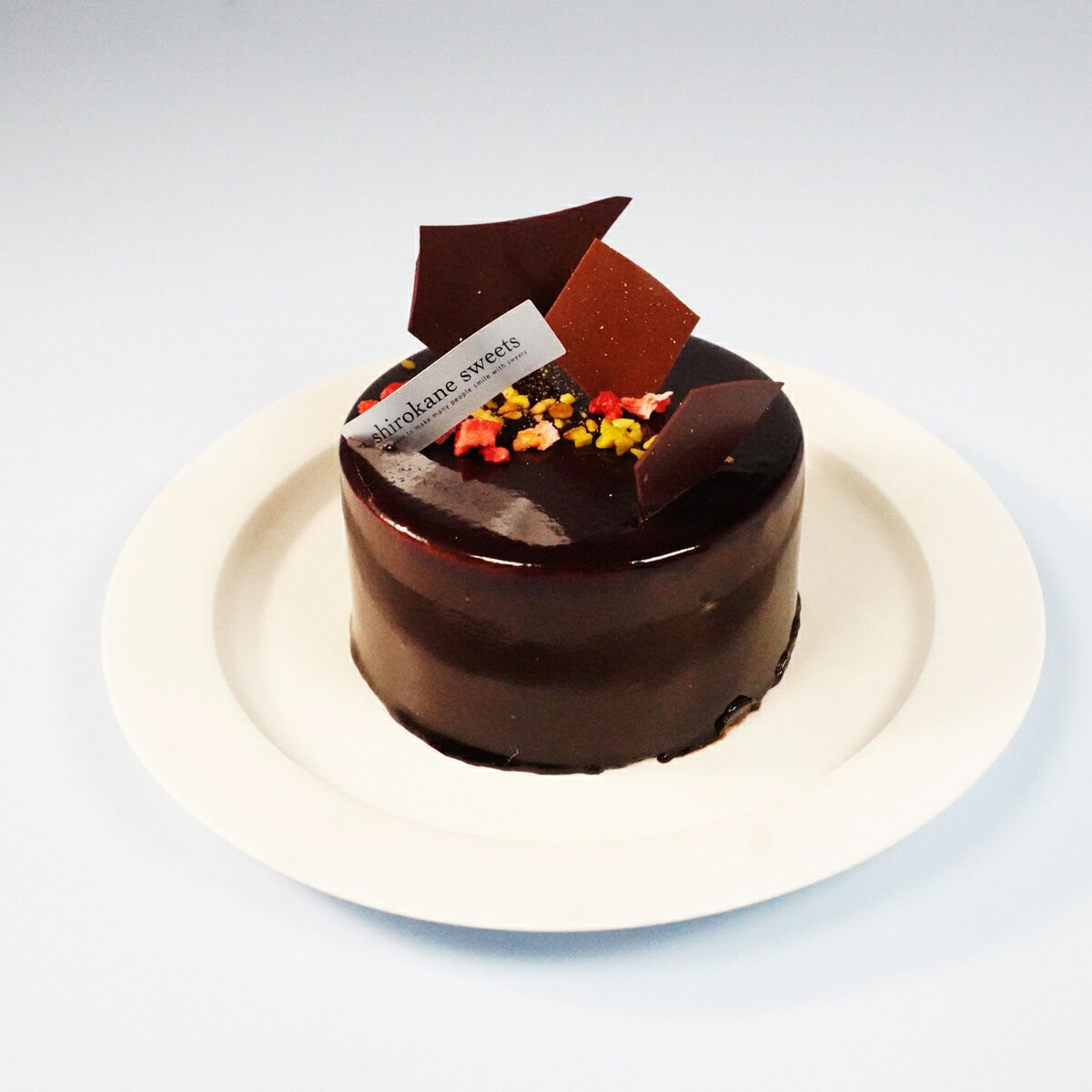 白金ミロワール 2人用 ホールケーキ ショコラ 3号 ギフト ケーキ 冷凍 スイーツ おしゃれ チョコレートケーキ