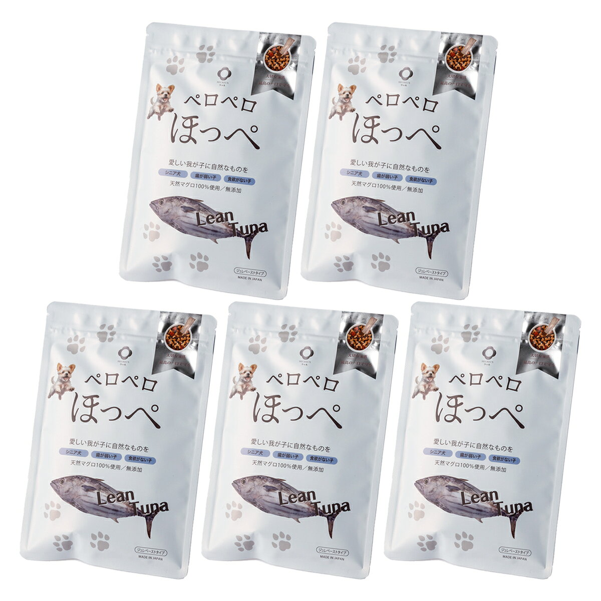 ドッグフード 天然まぐろ 無添加トッピング ペロペロほっぺ 7本入り 計5袋 ペットフード 国産 犬用栄養補助食品 ジュレ ペースト ポスト投函便 nipponselect-10200811 産直お取り寄せNセレクト サンプル画像2