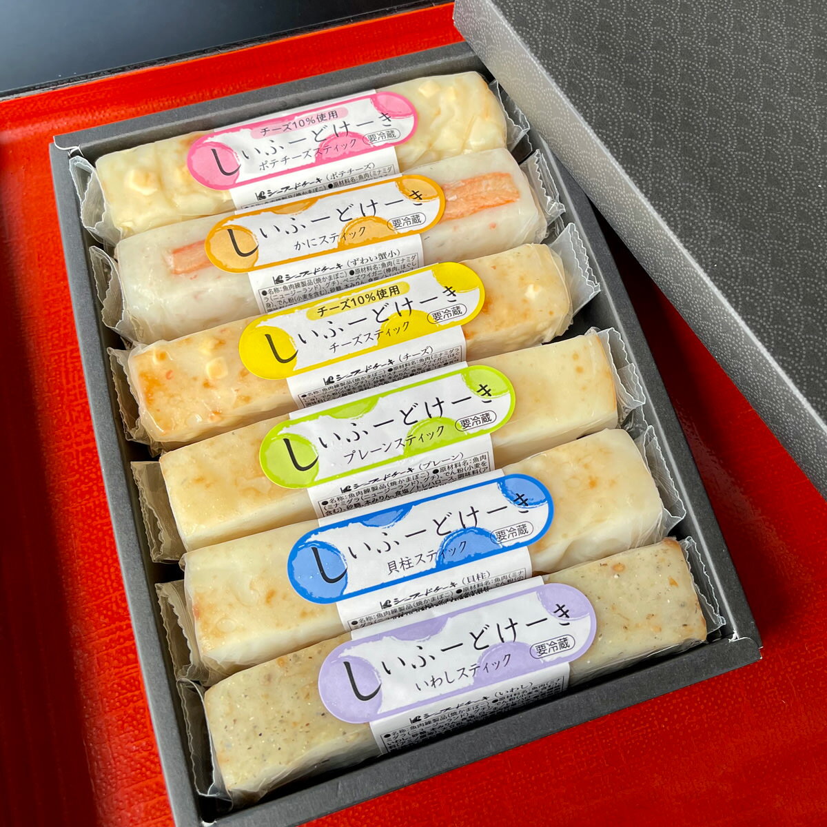 かねまん本舗 花見月 いろどり シーフードケーキ 詰め合わせ 6種セット ポテチーズ かに ほか スティックかまぼこ 蒲鉾 魚介惣菜 練り物 魚肉 すり身