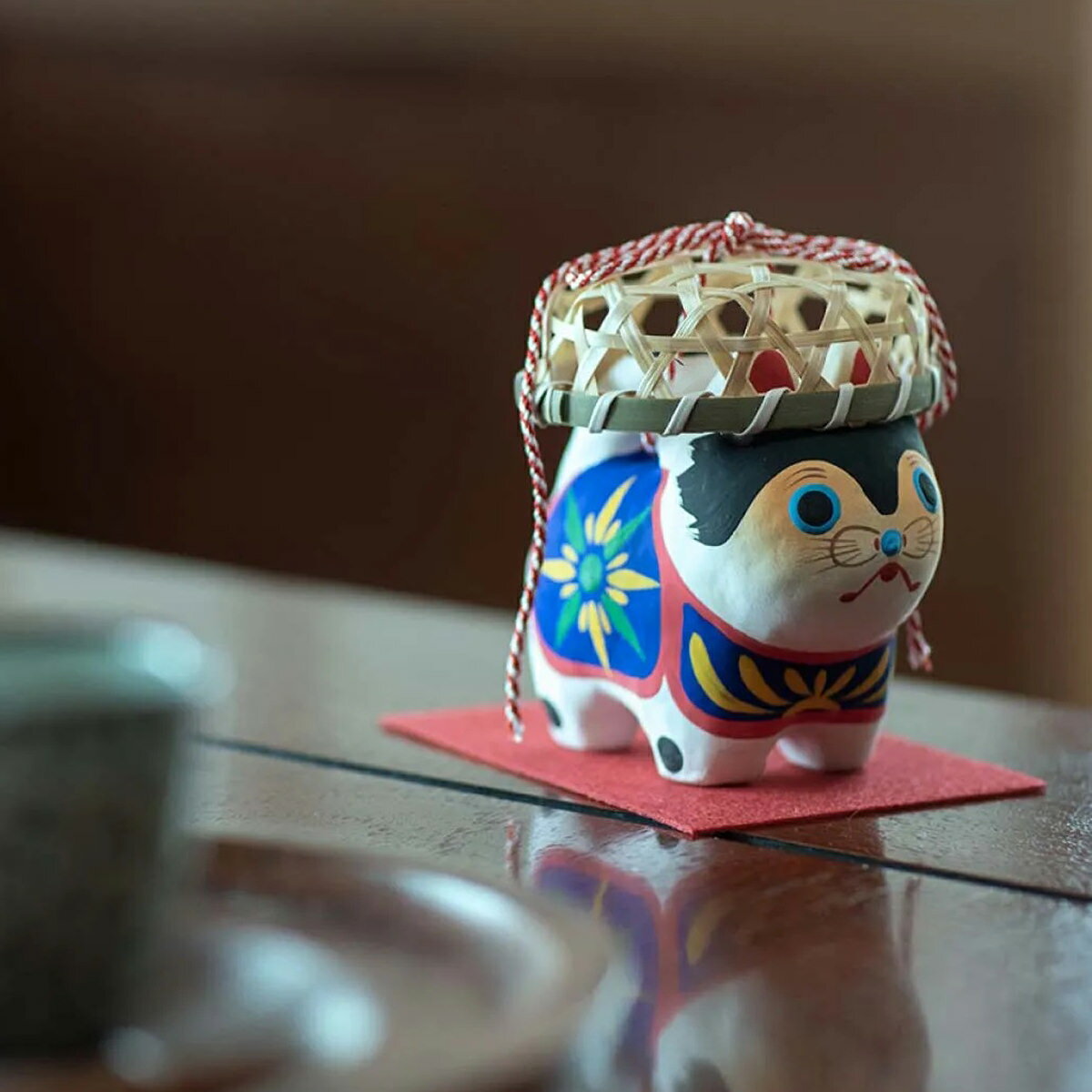 兵庫 エビスシマダ 犬張子竹籠かぶり 縁起飾り ギフト 犬張子 飾り 縁起物 インテリア 置物 招福 飾り 張り子