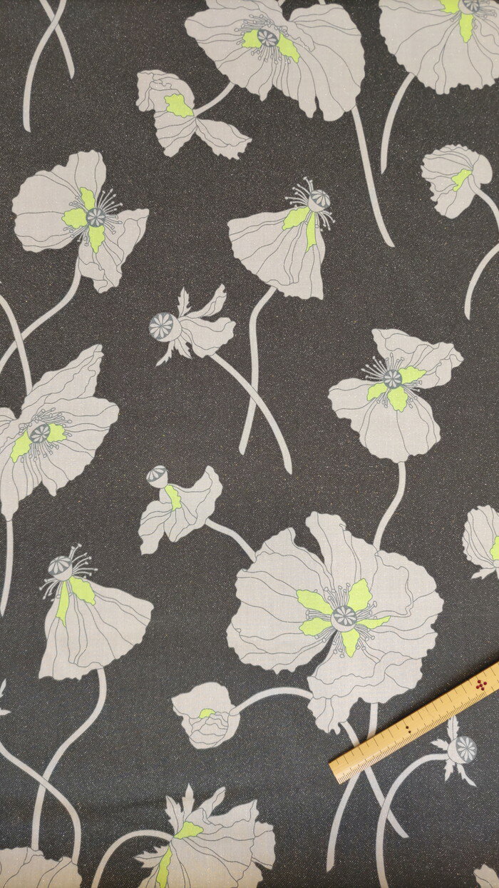 【リバティプリント/LIBERTY】国産タナローン生地〈 2025/A/W Neon Splash 〉Fragile Blooms ( フラジャイル・ブルームス）24-3634206GN-J25B　　　　　　　　　　[ ラメ落ち注意 ]