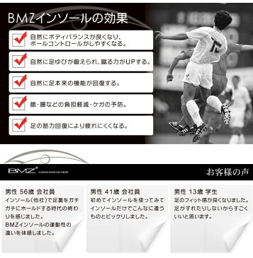 【P20倍】BMZ ストライカー ブラック《正規品》人気 サッカー専用 CCLP インソール 中厚モデル 黒 初級者向け 中敷き 衝撃吸収 スポーツ シューズ スパイク スピード シュート 土踏まず 疲労軽減 ケガ防止 Jリーガー フットサル 足底筋膜炎 扁平足 足痛 膝痛 腰痛 メンズ