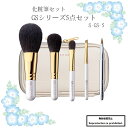 化粧筆 メイクブラシ 送料無料 熊野 熊野化粧筆 S-GS-5 5点セット アイメイク チーク リップ 目 目元 顔 灰リス イタチ バジャー PBT 粗光峰 合成皮革 GSシリーズ 竹宝堂