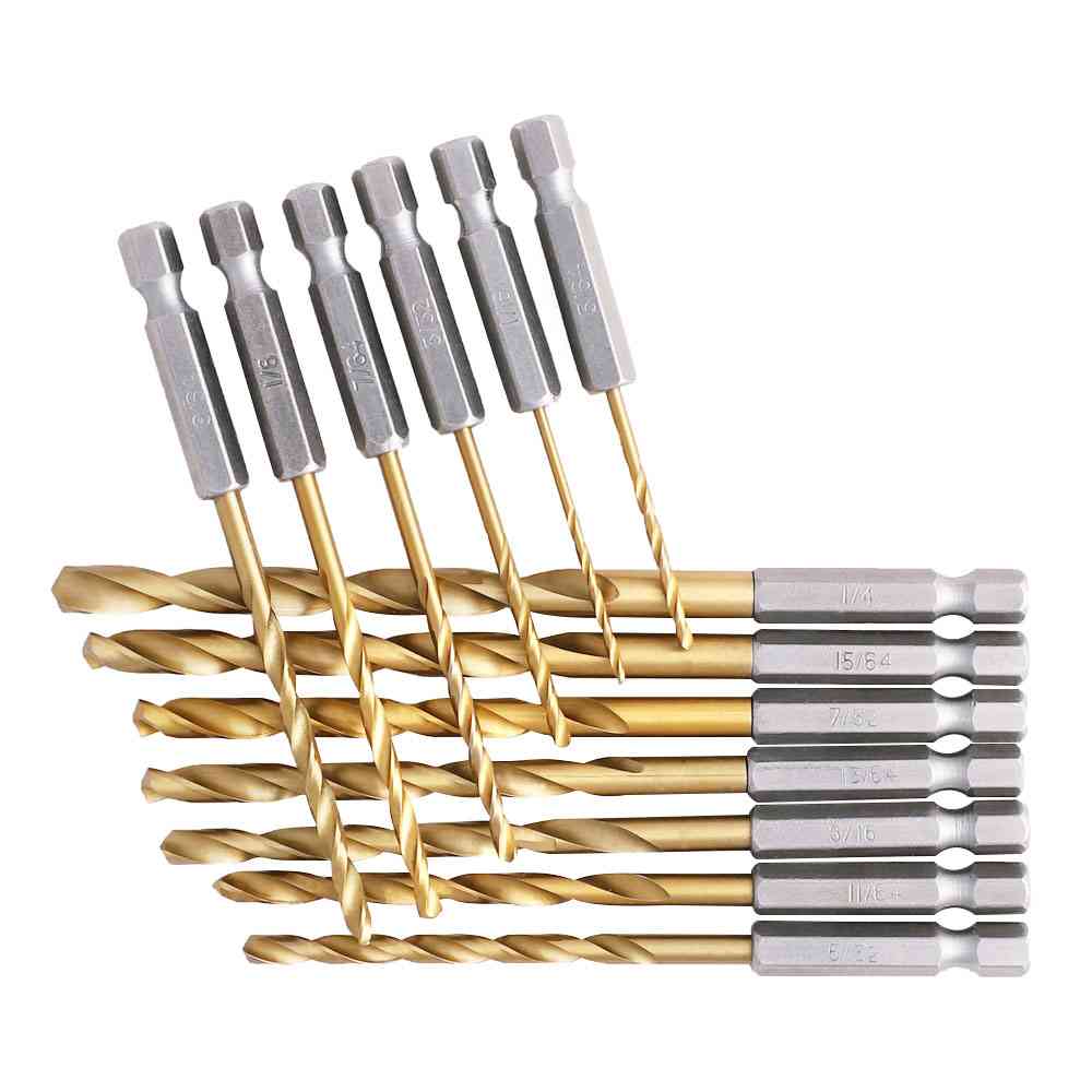 鉄工ドリルビット 3.0mm 5本セット 六角軸 鉄・木用 先端工具 チタンコーティング ...