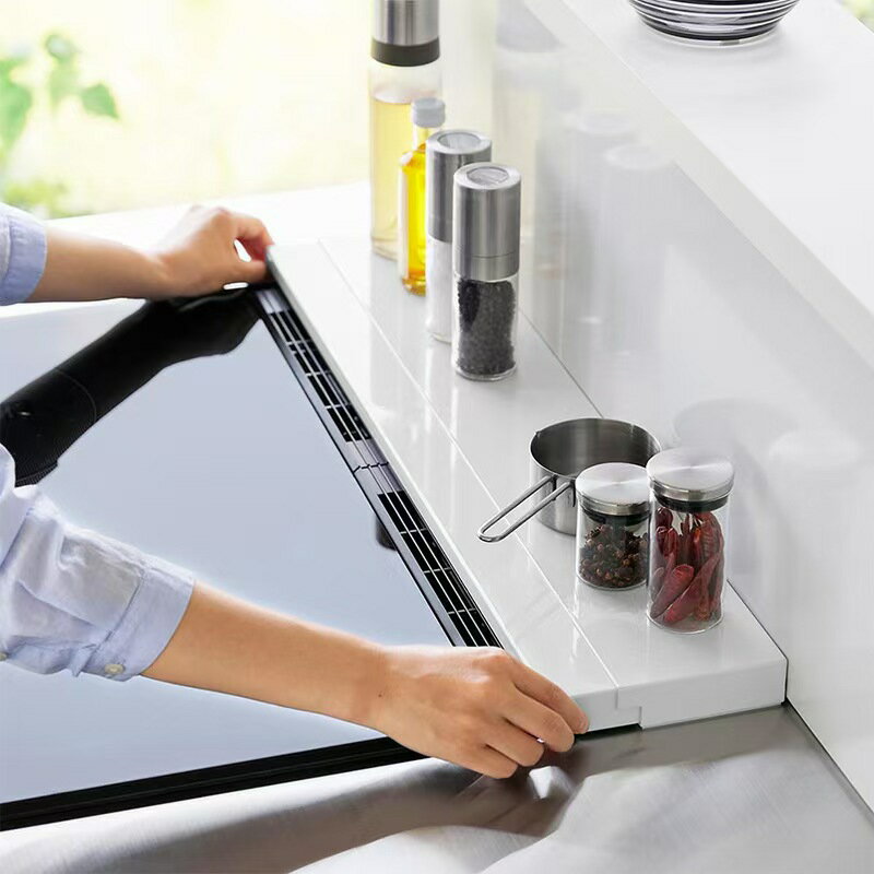 Rakuten - 伸縮排気口カバー スライド式 グリルカバー 耐熱 油はね防止 油汚れ防止 コンロ奥 隙間ガード 幅調整 IH対応 ガスコンロ対応 キッチン収納