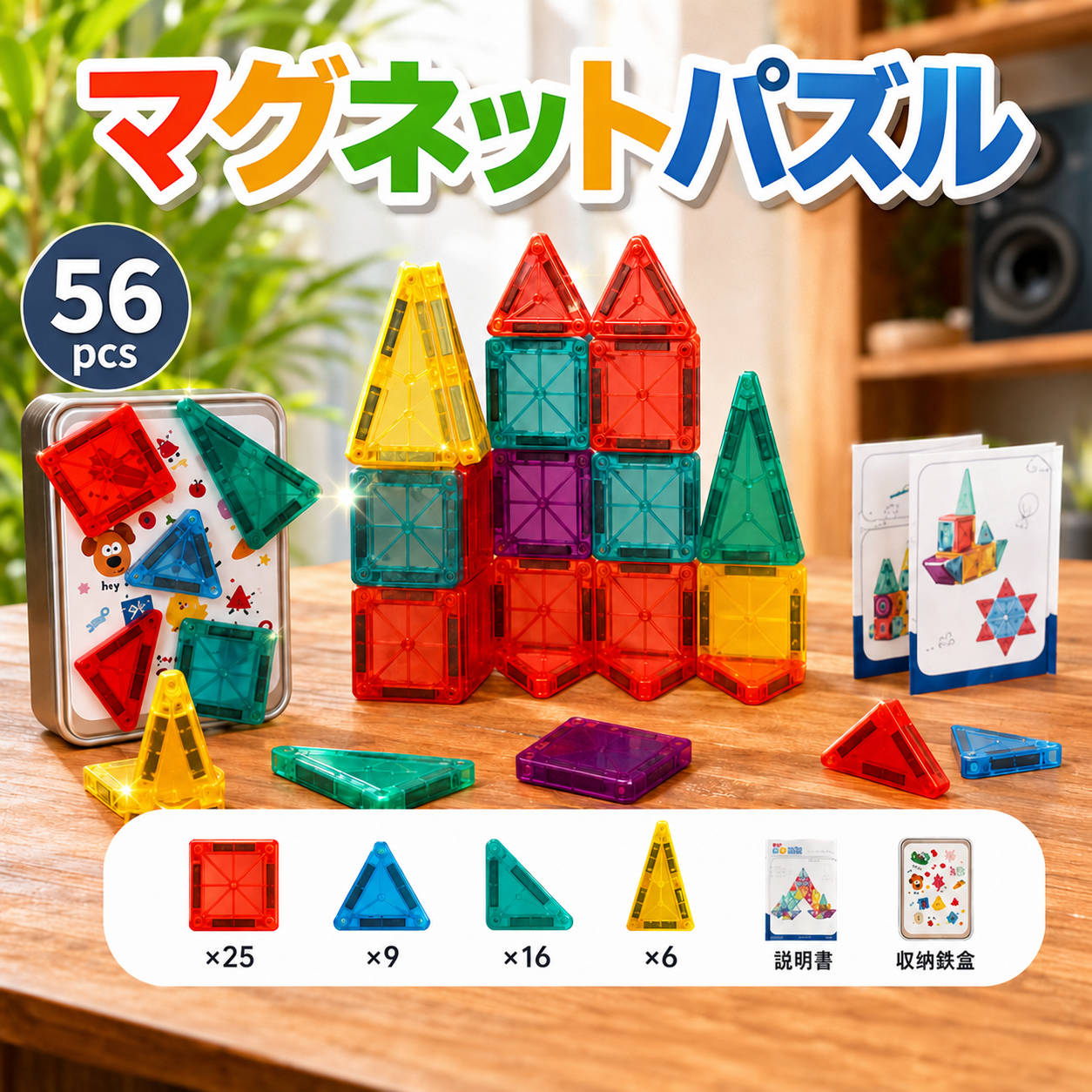 マグネットパズル ミニ マグネットブロック 知育玩具 磁石おもちゃ 磁気パズルおもちゃ 知育パズル 磁石ブロックおもちゃ 幼児パズルブロック 幼児知育玩具 空間認識力 図形学習パズル 創造力育成おもちゃ 2歳 3歳 4歳 幼児向け おもちゃ 入園祝い プレゼント
