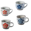 【送料無料エスプレッソカップ4個セット】マグカップ 小さい おしゃれ (75ml 150ml 椿柄)【和食器 花柄 レンジOK 食洗機対応 かわいい カラバリ デミタス アウトレット 訳あり 業務用 普段使い 来客用】