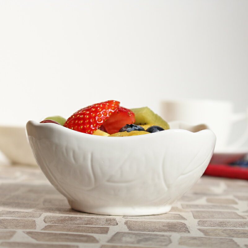 小鉢 白磁 おしゃれ (220ml レリーフ)【サラダボウル レンジOK 食洗機対応 カフェ 強化磁器 アウトレット 訳あり 業務用 普段使い】