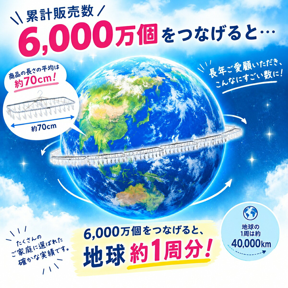 ★最強配送★ 送料無料【46ピンチ】日本製 サビに強い 洗濯ハンガー ステンレス より軽い スチール製角ハンガー＜ZG－46S＞SP（ 物干しハンガー 物干し ピンチハンガー ハンガー 洗濯ピンチ 錆 丈夫 長持ち 洗濯 洗濯ばさみ ） ニシダ直販 nishida2-10000050 洗濯用品 ニシダ サンプル画像3