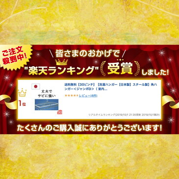 送料無料【30ピンチ】ランキング1位 日本製 洗濯ハンガー ステンレスより軽量 スチール製角ハンガー＜ジャンボD＞（ 室内干し 室内物干し 部屋干し ピンチ タオル ピンチハンガー レトロ かわいい 水玉 ドット 丈夫 長持ち 昔ながら ） Nishida(ニシダ)直販