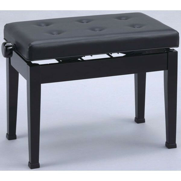 【送料無料】日本製 高低自在 ピアノ椅子 木製両ハンドル 横幅60cm 甲南 V60-S 黒塗り　／ ピアノ椅子 ピアノイス ピアノ用椅子 いす
