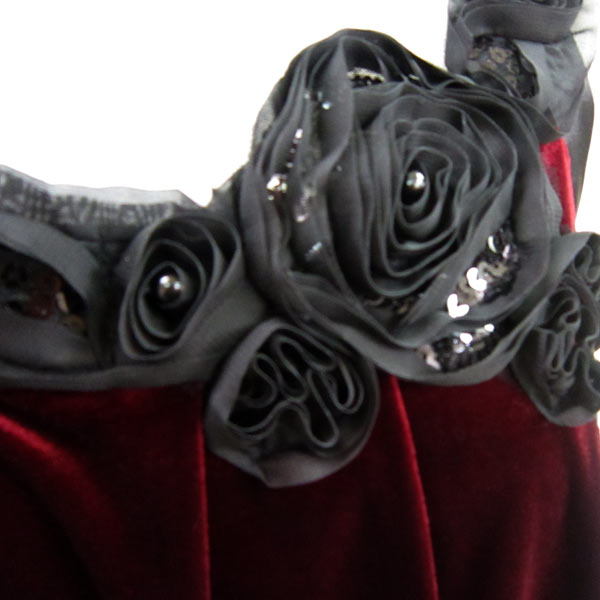 在庫処分 Aライン パーティードレス Mサイズ ワイン色