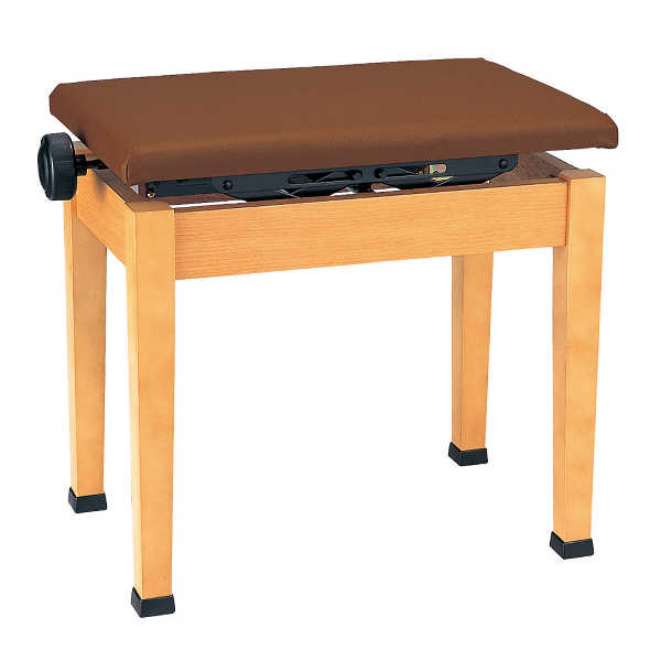 電子ピアノ用のカラーピアノ椅子です。 艶消しの落ち着いたカラーのピアノ椅子になります。 ハンドルで高低ができます。 脚が外れて梱包されていますので、脚のみお客様にて組み立ててください。 【送料無料】 定期的に入荷しております！人気商品 高低できるシンプルなピアノ椅子で日本製をお探しの方におすすめ！ 電子ピアノに最適なデザインだと思います。 ●サイズ/約横幅50.5cm 奥行き30.5cm　高さ調整44.5-51cm ●無段階ネジ式・片ハンドル　●木製脚 ●重量：約6.3kg ☆組み立てて脚がぐらつく場合 脚を組み立てて一度本格的にボルトを締める前にタテていただき上から押さえると脚が均等な位置に収まりますので、再び裏返して本締をしてください。 また、脚のキャップがしっかりハマっていない場合もございますのでこちらは座れば押し込まれて安定いたします ※基本的に在庫保有しておりますが、欠品時や納期の速度などでメーカーより直送をさせて頂き場合がございます
