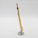 ミニチュア楽器(フィギュア)フルート カラーゴールド 金属製 1/6(14cm) サンライズサウンドハウス(飾り物で音は出ません)