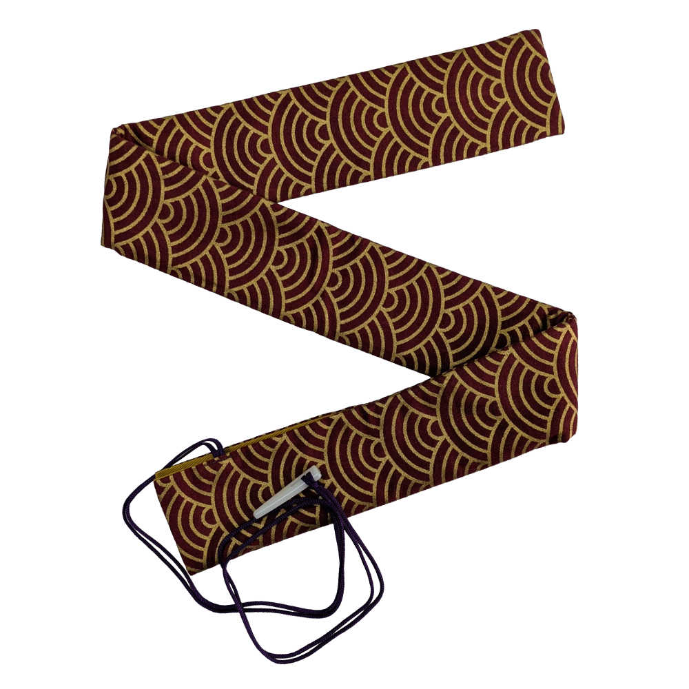 篠笛袋・横笛袋 「青海波エンジ」笛袋 綿100％ 幅約45mmX長さ約600mm 篠笛適合 五本調子 ...