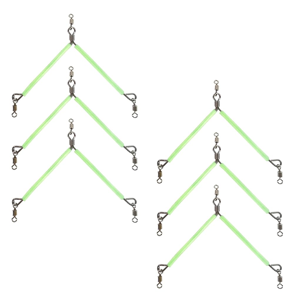 【にしはや】 トローリング用 二股天秤 蛍光ゴム管付き 12cm 天秤釣り 二股テンビン 二又天秤