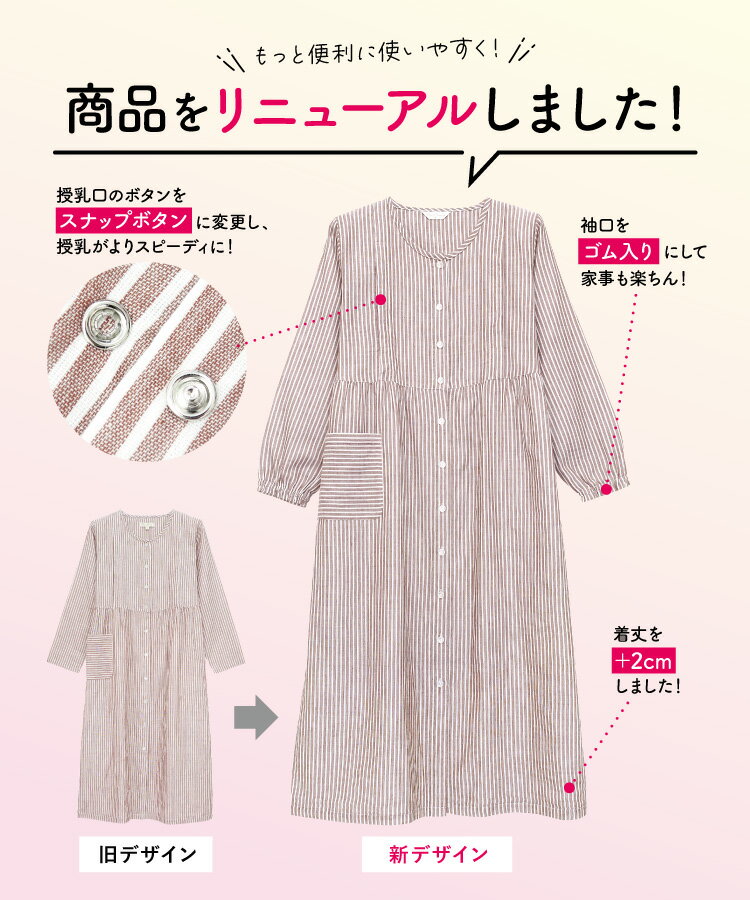 ＼200円OFFクーポン対象／ マタニティ パジャマ 前開き 長袖 綿100% レディース ダブルガーゼ 授乳 パジャマ ワンピース ネグリジェ 授乳服 おしゃれ 秋 春 授乳口付き 二重ガーゼ スナップボタン チェック柄 ストライプ 無地 産前 産後 M L LL 大きいサイズ 72728 圧縮 3