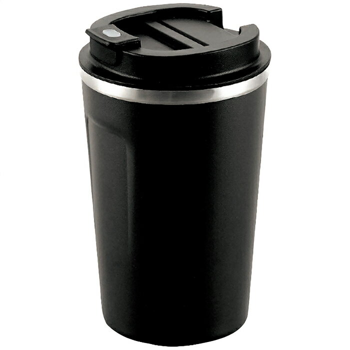 1個から注文可　パウダーコート ココカフェ蓋付真空二重タンブラー400ml(チャコール) CC-40Cノベルティ..
