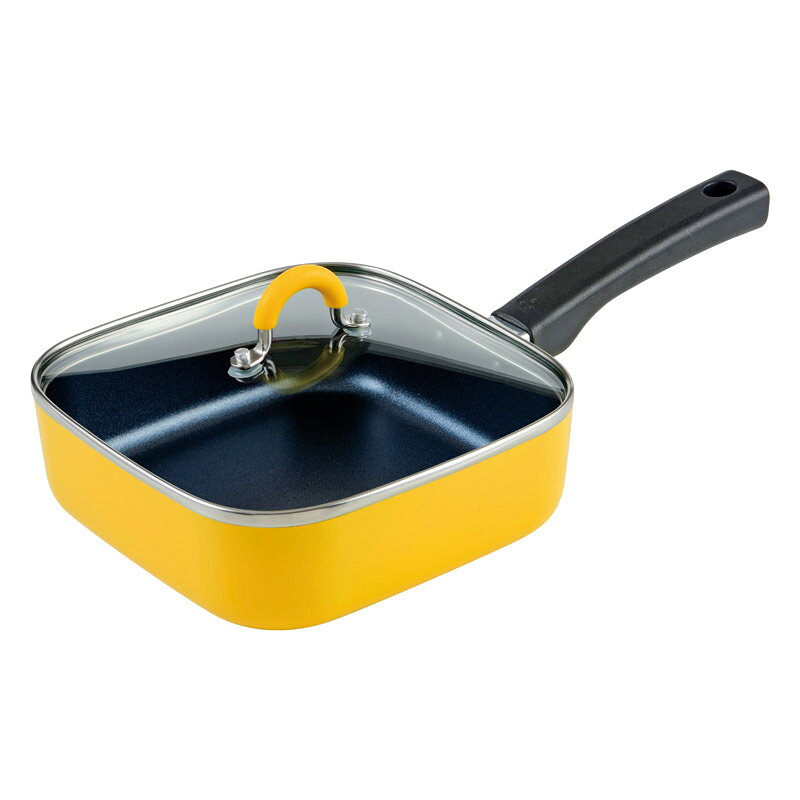 乐天商城 - 1個から注文可 ToMay IH対応スクエアパン18cm イエロー RB-1569 ノベルティグッズ 販促品 ノベルティ 景品 粗品