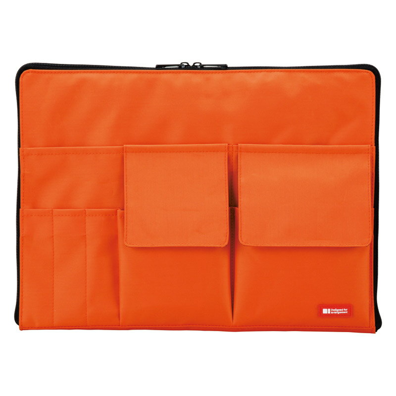 Rakuten - 1個から注文可 LIHIT LAB. バッグインバッグ A4 橙 A7554-4 ノベルティグッズ 販促品 ノベルティ 景品 粗品