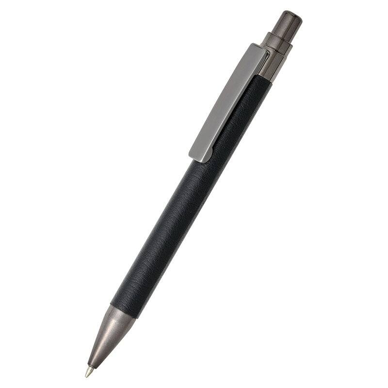 Rakuten - 1個から注文可 レザー調ボールペン ブラック P3845 ノベルティグッズ 販促品 ノベルティ 景品 粗品