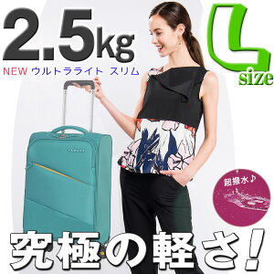 【驚異の重量2,5キロ!!】ソフト キャリーバッグ スーツケース 大型 Lサイズ 超軽量 ソフトキャリーケース 4輪