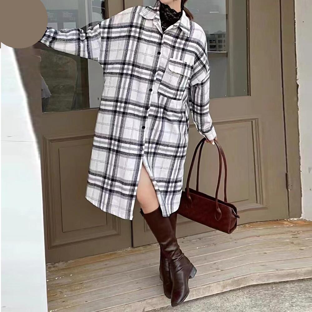 【半額!スーパーsale限定】 チェック シャツワンピース ONE SIZE 黒 チェック柄 長袖 羽織り 膝丈 2way レディース きれい かわいい 大人 ...