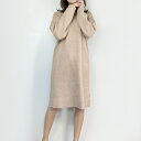 【在庫一掃 800円クーポン付】 ロングワンピース ONE SIZE クリーム色 長袖 ワンピース レディース 大人 きれい 膝丈 Vネック シンプル ゆったり...