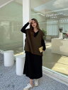 【在庫一掃 800円クーポン付】 ベスト ONE SIZE カーキ レディース ニットベスト レイヤード トップス Vネック サイドリボン ゆったり グリーン ...