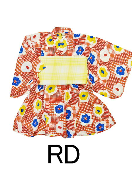 オーシャンアンドグラウンド Ocean＆Ground 浴衣 ワンピース 女児 女子 女の子 BLOCK PATTERN 1012702