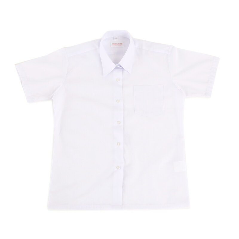 スクールシャツ 女子 半袖 シャツ ブラウス Yシャツ ワイシャツ カッターシャツ 学生服 小学生 中学生 高校生 制服 角衿 150A-175A/150B-175B 白