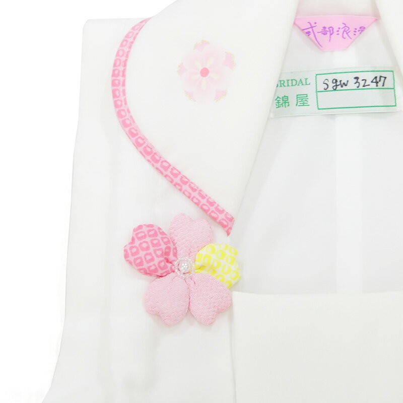【レンタル】七五三 被布単品 被布レンタル sgw3247 【往復送料無料】 三歳 被布 ブランド【式部浪漫】七五三着物 白 桜 被布 3歳 ジュニア レンタル着物 七五三 753 桃の節句 発表会