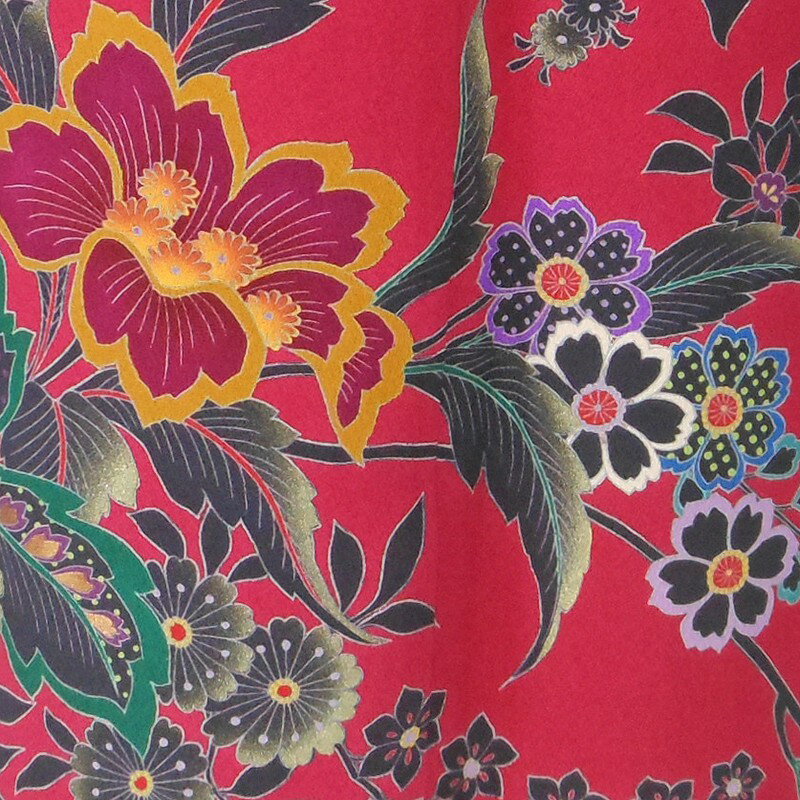 【レンタル】 成人式 振袖 17点セット 振袖レンタル フルセット f297-s 【往復送料無料】 二十歳 振袖 Lサイズ レンタル 成人式 振袖 正絹 赤 花柄 振袖 20歳 レディース レンタル着物 成人式 謝恩会