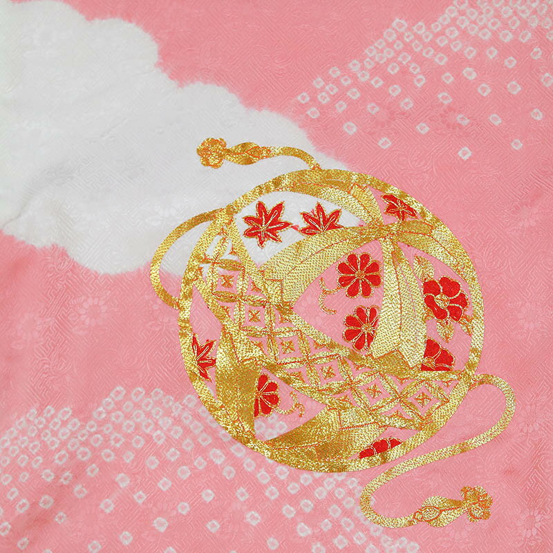 【レンタル】 女の子 産着 7点セット 初着レンタル フルセット ug098 【往復送料無料】 女児 初着 レンタル 産着 正絹 ピンク 花柄 金駒刺繍 初着 赤ちゃん ベビー レンタル着物 お宮参り お食事会