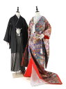 【レンタル】 色打掛・紋付袴 18点セット 打掛レンタル フルセット iu068 【往復送料無料】 打掛 レンタル 結婚式 打掛 マルチカラー 唐花 鳳凰 打掛 紋 丸に違い鷹の羽 レンタル着物 結婚式 披露宴