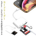 iPhone iPad SD カードリーダー TFカード カメラリーダー データ移行 3in1 専用アプリ不要で簡単 sdカード USB 高速データ転送 変換アダプタ 写真 充電 ビデオ Lightning ライトニング アイフォン アイパッド(2)