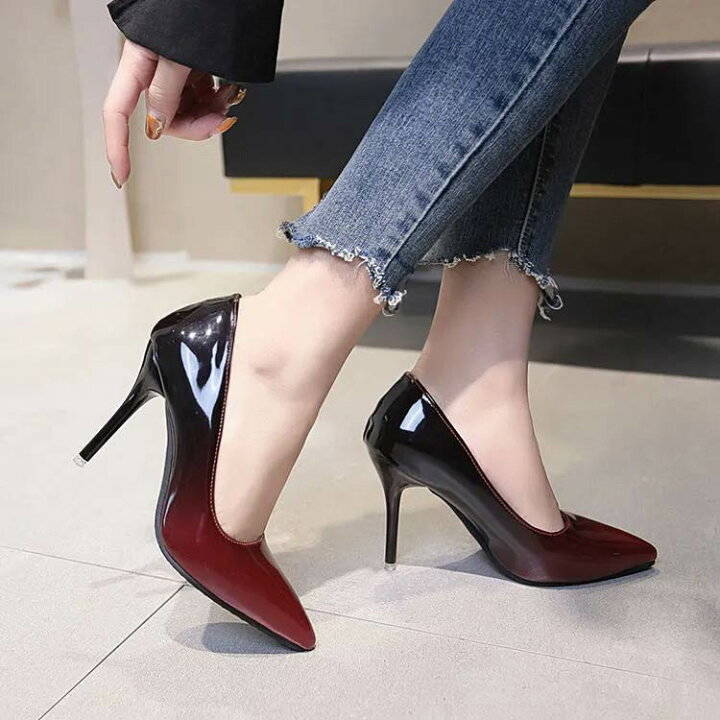 ポインテッドトゥパンプス 美脚パンプス ハイヒール パンプス シューズ 8cm ピンヒール pumps グラデーションパンプス グリッター ミュール 靴 ドレス キャバ