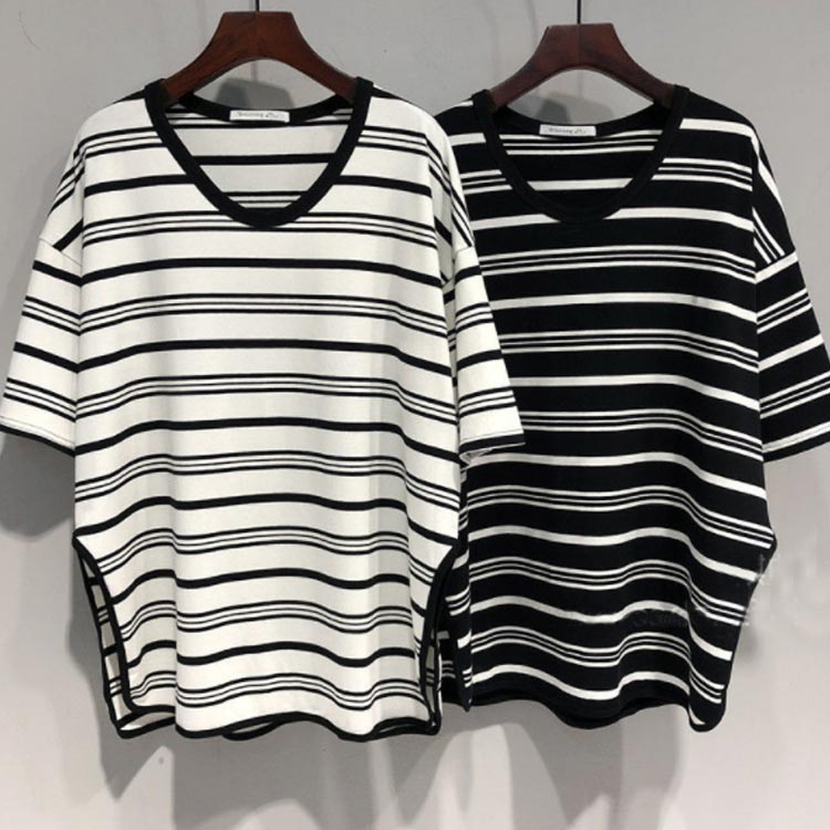 ボーダートップス tシャツ レディース トップス ボーダーシャツ ゆるtシャツ 半袖カットソー 薄手 プルオーバー オーバーサイズ ロンt クルーネック 高見え ワンマイルウェア 大人可愛い ゆったり 体型カバー カジュアル 送料無料
