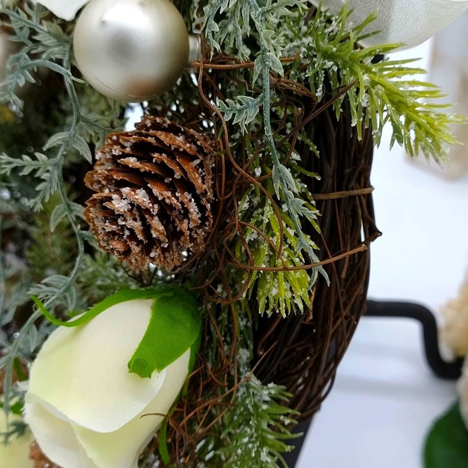 送料無料 クリスマスリースS コベントガーデン キラキラ リース ナチュラル クリスマス インテリア プレゼント 3
