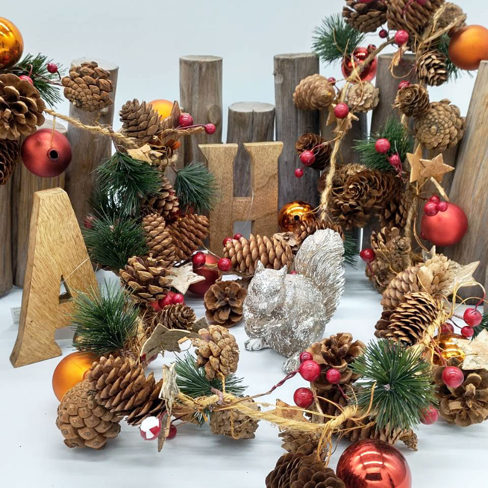 送料無料 クリスマス ガーランド おしゃれ オーナメント 飾り 電飾 ライト付き 返品不可