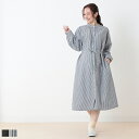 スタンドカラーシャツワンピース【M-L】[産前産後 マタニティウェア マタニティ ワンピース 授乳服 前開き 春 秋]