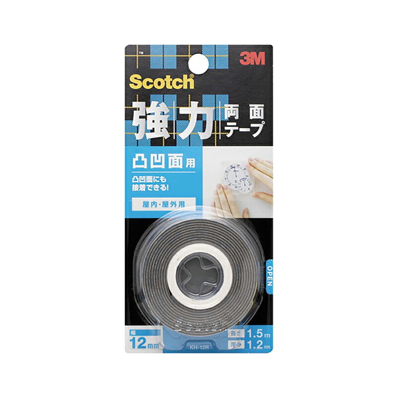 3M スコッチ 強力両面テープ 凸凹面用 12mm×1.5m KH-12R スリーエム メール便対応（2個まで） 4550309262280