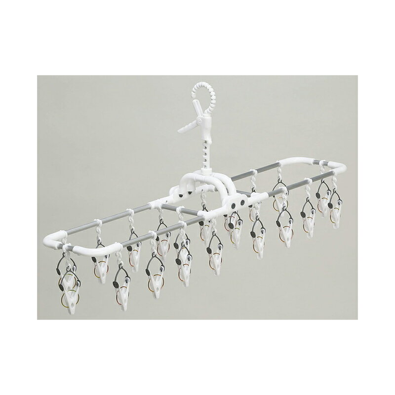 カラーホワイト/グレー サイズ(約)幅75×奥行16.7×高さ35.5cm(使用時) 重量（約）400g 材質ポリプロピレン、ポリエチレン、硬鋼線 省スペースでたっぷり干せる!ひっぱるだけの簡単取り入れ つまむとピンチが移動するので、ピンチの場所の調整が可能！ 洗濯物に応じて干す位置を変えられます。 下に引っ張るとピンチが開く機能を搭載しているので、ピンチが絡みにくい。 全体で重量が約400gと軽量なので使いやすい 商品写真は、 お使いのモニター設定、お部屋の照明等により実際の商品と色味が異なる場合がございます。