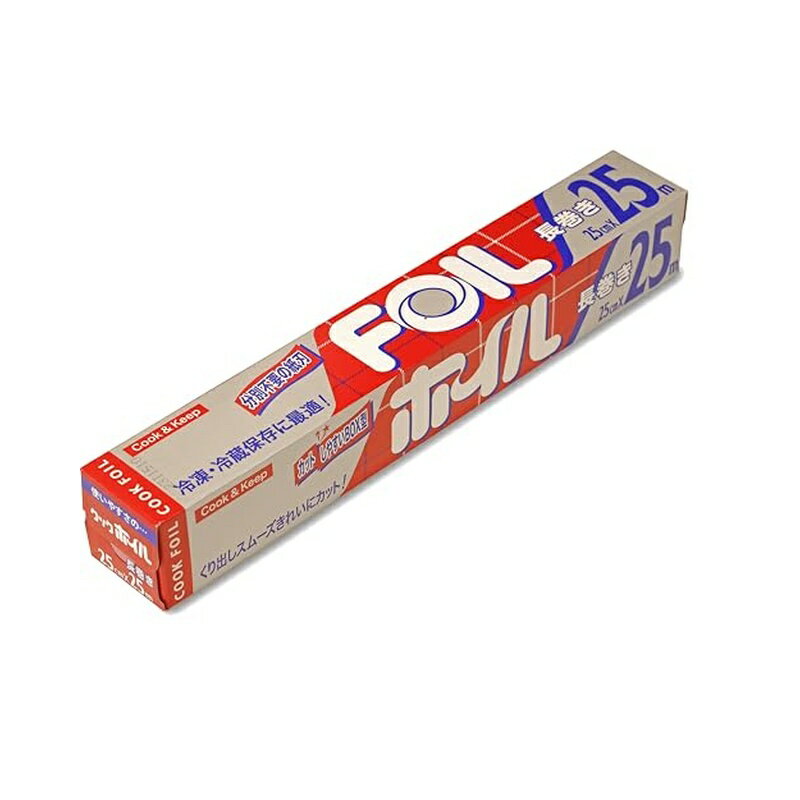 エムエーパッケージング 長巻 アルミホイル シルバー 幅25cm×長さ25m 分別不要の紙刃 日本製 4902951100241